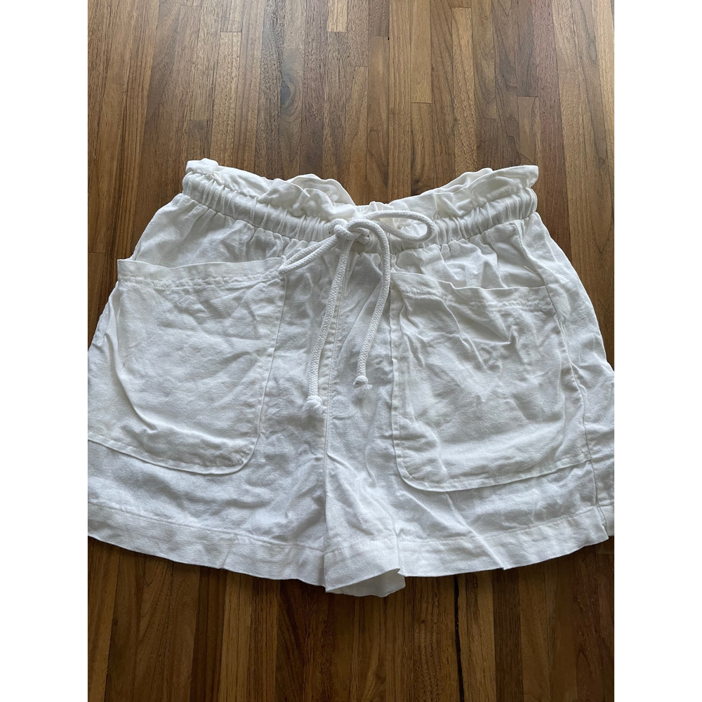 Universal Thread Shorts Linen Blend Pull On Utility Tie